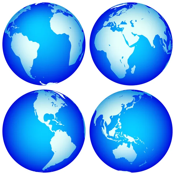 Globes set — Stock Vector