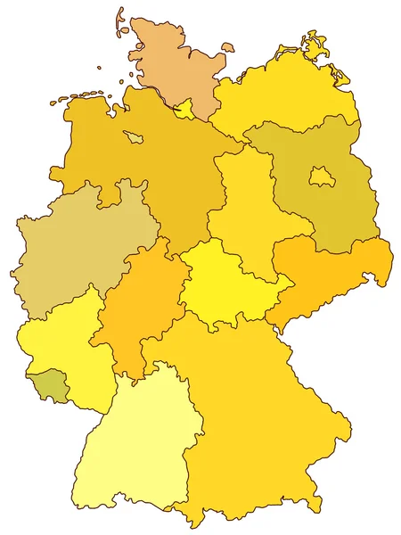 La mappa di Germania — Vettoriale Stock