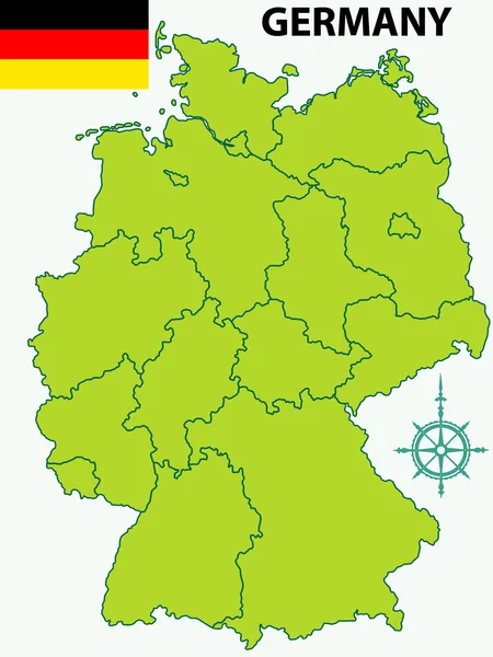 Karta över Tyskland och flagga — Stock vektor