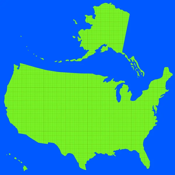 Stencil silhouette map of USA — Stock Vector