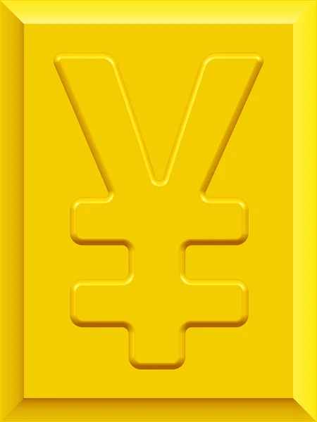 Yen sur plaque d'or — Image vectorielle