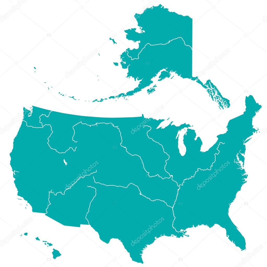 Terrestrial map of USA