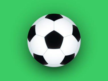 Soccer ball on green clipart