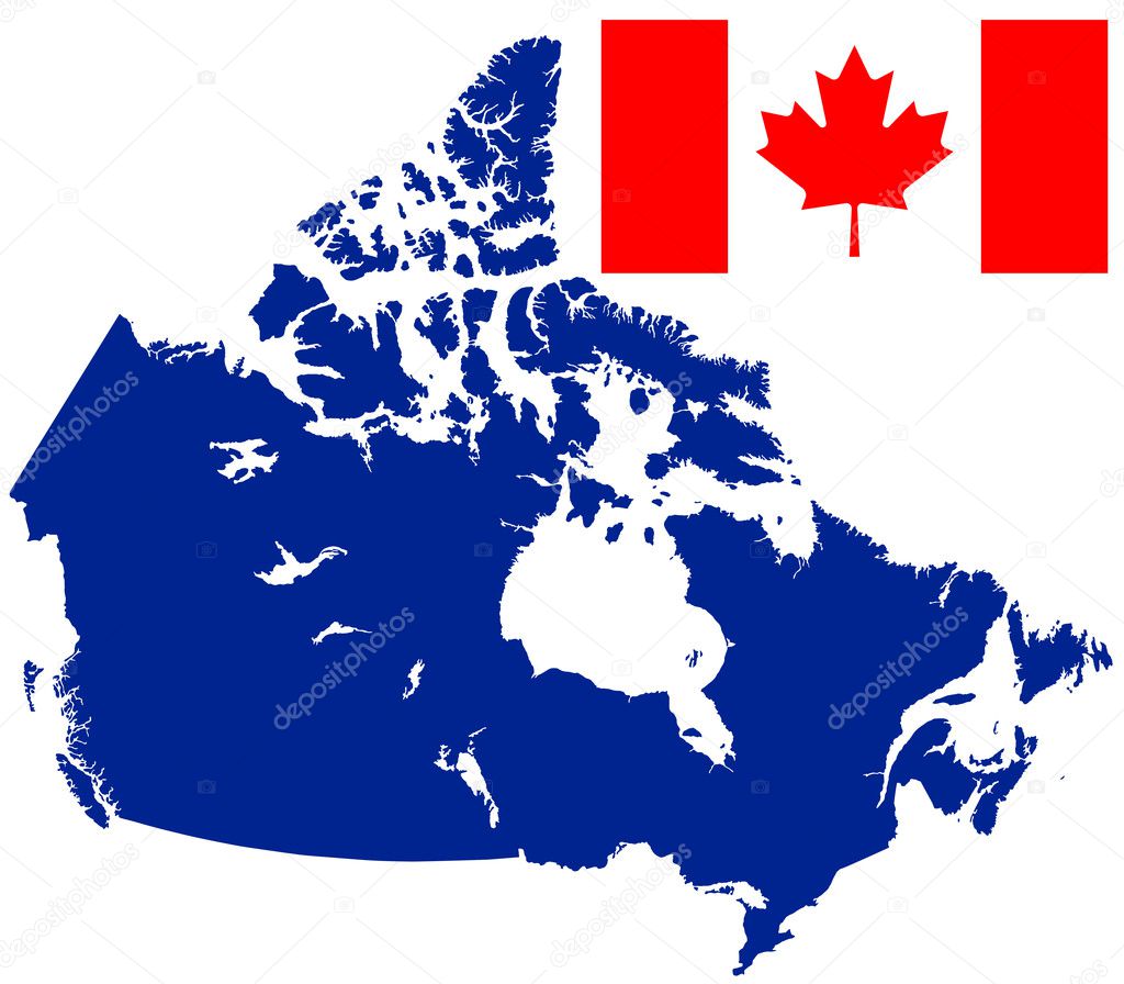 Flag and map of Canada