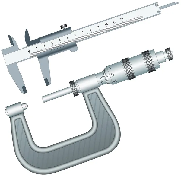 Mikrometer och kolvkalibern — Stock vektor