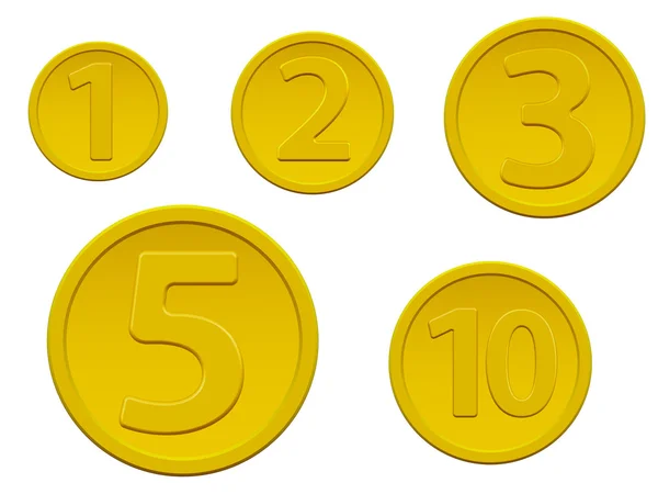 Set van gouden munten — Stockvector