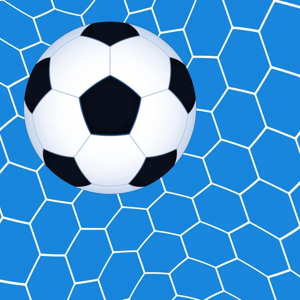 Pelota de fútbol en la red — Vector de stock