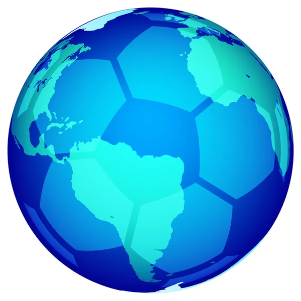 Soccerball globe — Stock Vector
