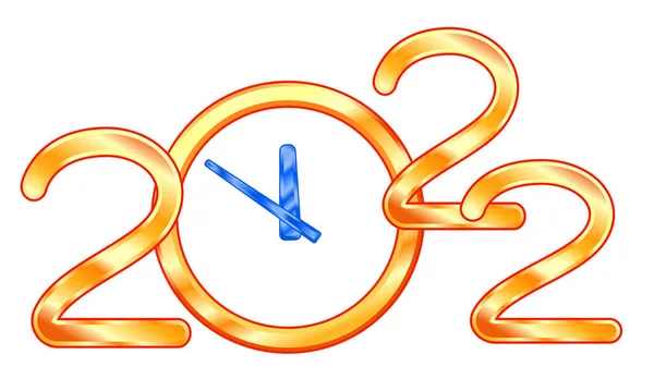 Illustrazione Concettuale Dell Orologio Astratto Lettering Capodanno 2022 — Vettoriale Stock