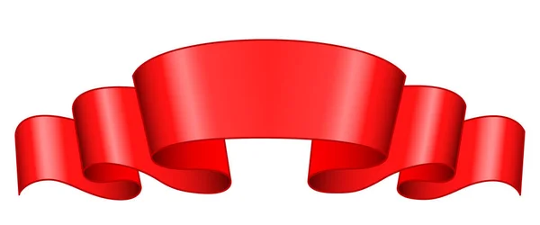 抽象的な赤の装飾的なリボンのイラスト — ストックベクタ