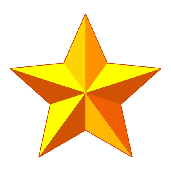 Abstract Golden Five Pointed Star Illustration — Stock vektor