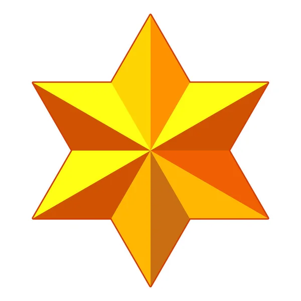 Abstract Golden Six Pointed Star Illustration — Vetor de Stock