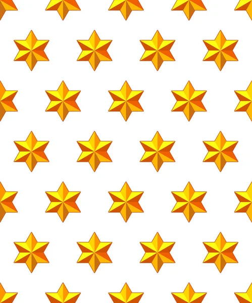 Abstract Golden Six Pointed Star Seamless Patter — Vetor de Stock