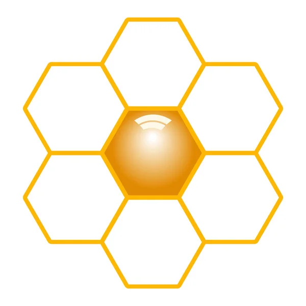 Abstract Hexagon Honeycomb Cell Symbol — Stock Vector