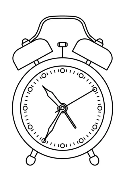 Ilustración Contorno Reloj Despertador — Vector de stock