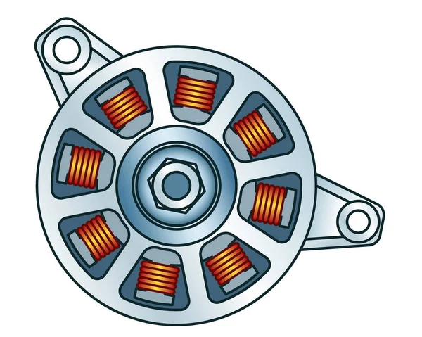 Illustration Einer Elektrischen Lichtmaschine — Stockvektor