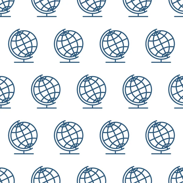 Seamless Pattern Simple Globe Icon — Stock Vector