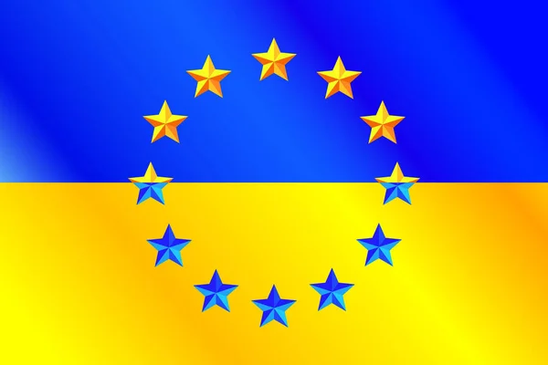 Illustration Einer Konzeptfahne Der Europäischen Ukraine — Stockvektor