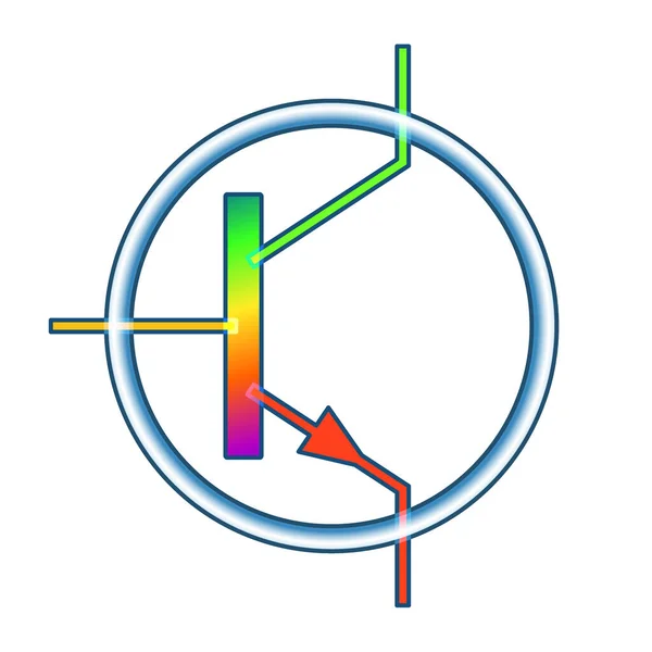 Simbolo Schematico Astratto Transistor — Vettoriale Stock