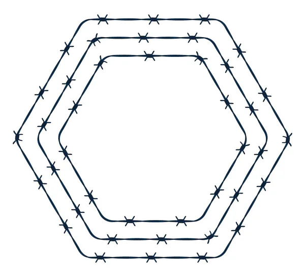 抽象的な鉄線六角形のイラスト — ストックベクタ
