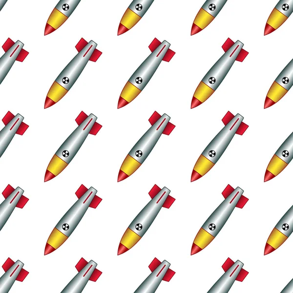 Schéma Sans Couture Une Bombe Aérienne Nucléaire — Image vectorielle