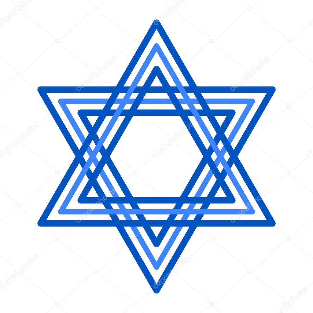 Star of David symbol contour illustration