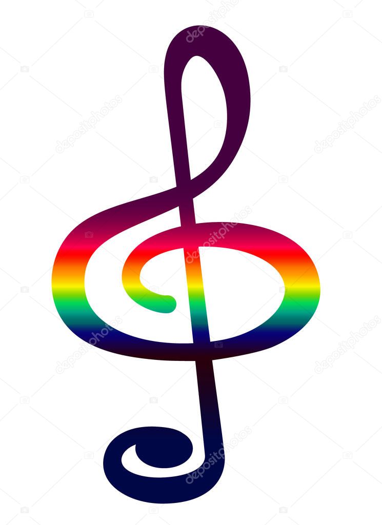 Illustration of the abstract spectrum treble clef symbol