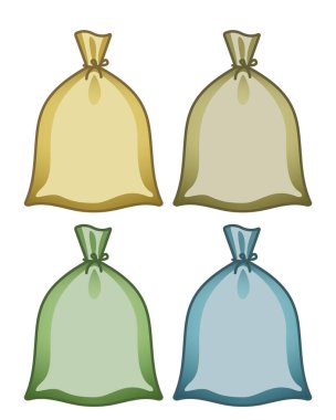 Bir dizi tuval çuvalı tasviri