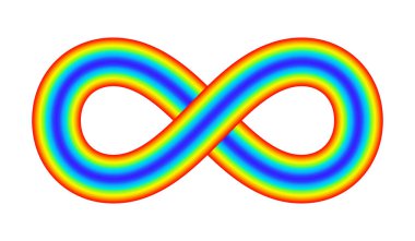 Soyut bir yanardöner sonsuzluk sembolünün tasviri