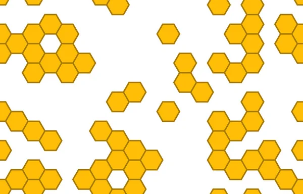 Sömlöst Hexagonmönster Gula Bikaksceller — Stock vektor