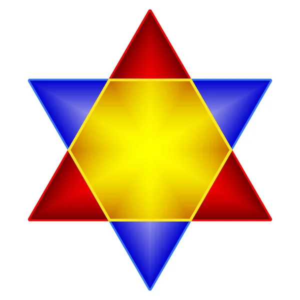 Hexagrama Abstrato Ícone Símbolo Estrela David —  Vetores de Stock