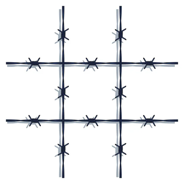 Illustration Croix Abstraite Fil Barbelé — Image vectorielle