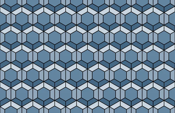 Seamless Pattern Faceted Hexagons — Stock Vector