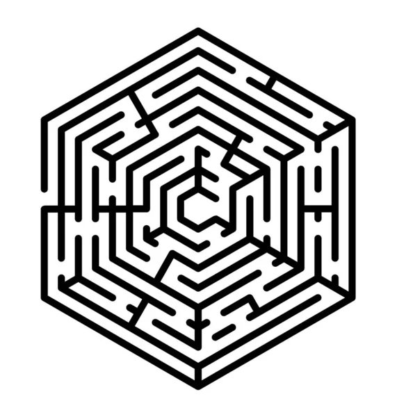 Illustration Des Sechseckigen Labyrinthdesigns Für Die Freizeit — Stockvektor