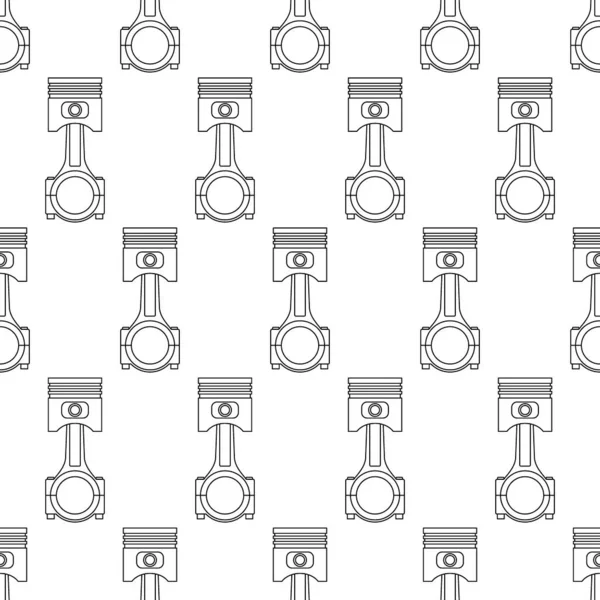 Patrón Sin Costura Pistón Motor Con Conexión — Vector de stock