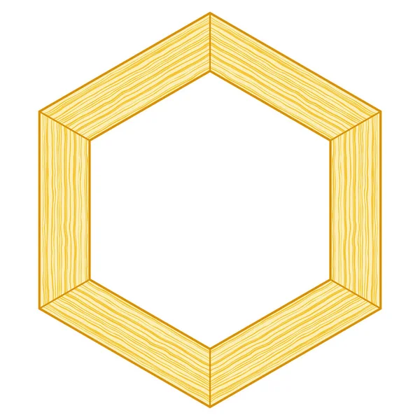 Ilustrace Abstraktního Šestiúhelníku Dřevěných Prken — Stockový vektor