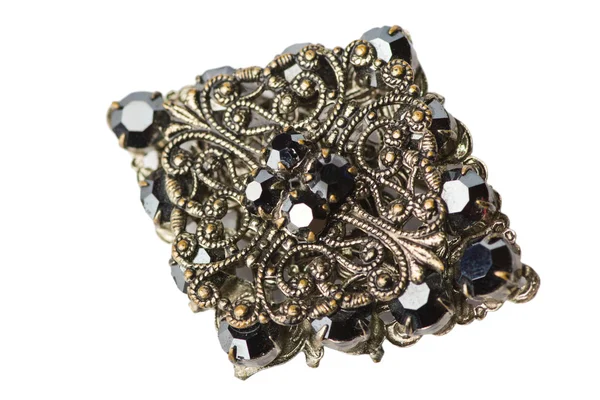 Black brooch — Stock Photo, Image