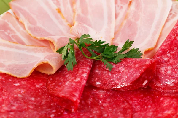 Salami en spek — Stockfoto