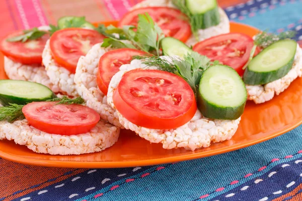 Sandwiches de galletas de arroz infladas — Foto de Stock