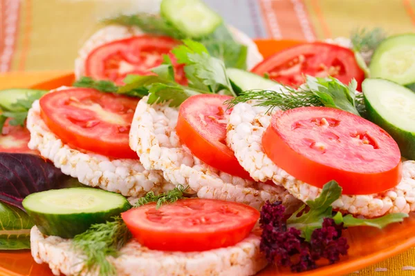 Sandwiches de galletas de arroz infladas — Foto de Stock