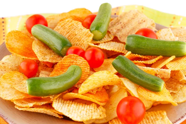 Patatas fritas y verduras — Foto de Stock