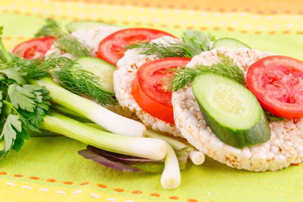 Sandwiches de galletas de arroz infladas — Foto de Stock