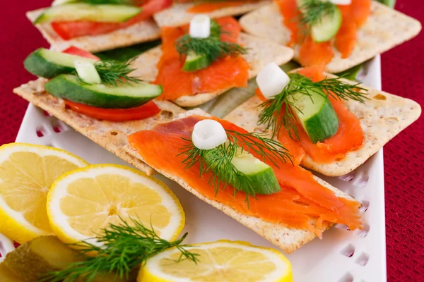 Salmon sandwiches — Stock Photo, Image