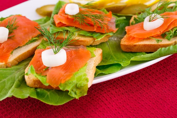 Sanduíches de salmão — Fotografia de Stock