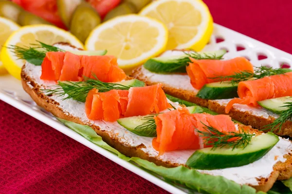 Sandwiches de salmón — Foto de Stock