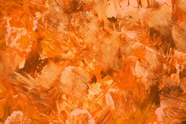 Colorful Painting Texture Background Orange White Abstract Horizontal Image Acrylic — Stockfoto