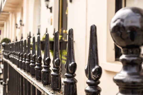 Cerca Metal Velho Com Detalhes Decorativos Londres — Fotografia de Stock