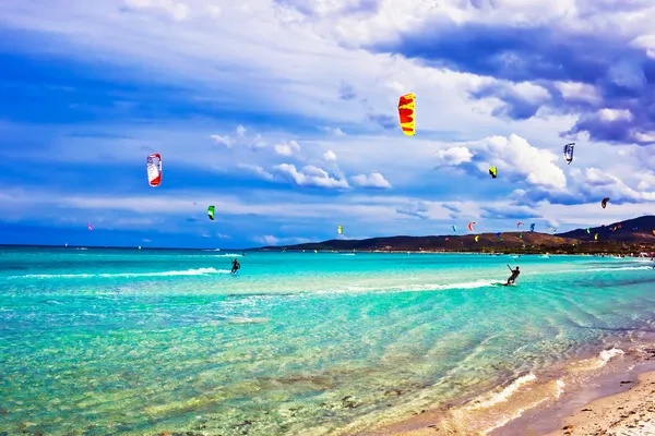 Kitesurfing in Italy — Stock Photo, Image