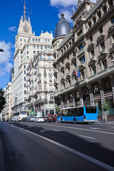 Main street of Madrid - Gran Via, Spain