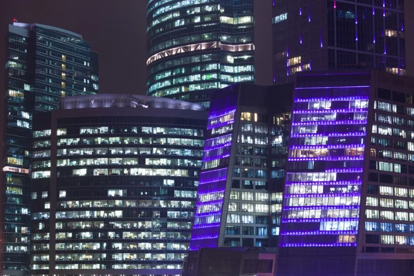 Skyscrapers at night — Stock Photo, Image